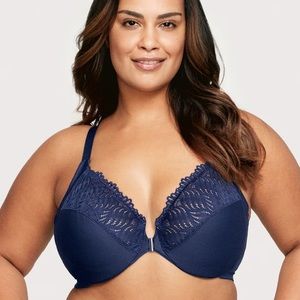 Glamorise Front-Closure T-Back WonderWire Bra 44D